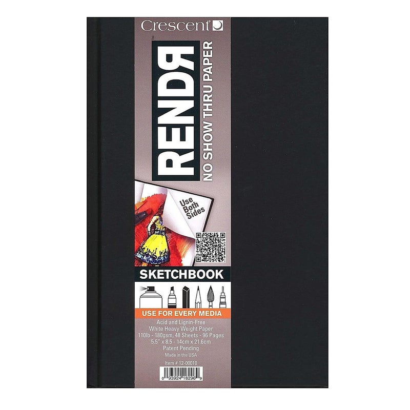 Crescent Creative Products 8.5 11-inch RENDR Hardbound Sketchbook  8.5"" x 11""  White  Model:12-00011 - Image 1